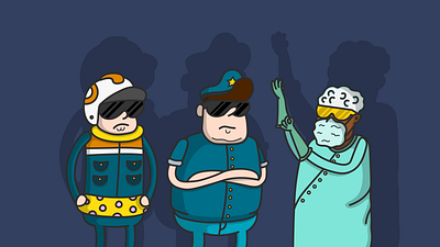 First Line Team is READY 911 doctor help illustration policeman team