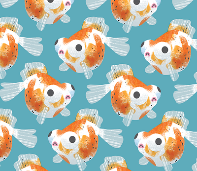 Goldfish pattern design goldfish illustration pattern texture vector