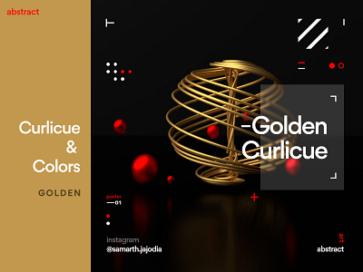 Golden Curlicue [Curlicue & Colors] 3d 3d art adobe adobexd art blender3d blender3dart circles curl curling design golden graphic graphicdesign graphics illustration photo photoshop red xd