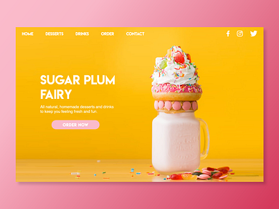 #DailyUI 003 - Landing Page adobe photoshop adobe xd bright cafe challenge daily ui dailyui dailyui 003 dailyuichallenge dessert fun happy ice cream joy landing page restaurant sweet ui uidesign website