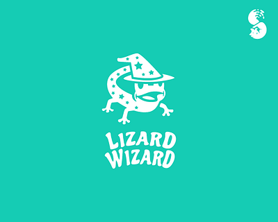 Lizard Wizard Logo branding cute fantasy identity design lizard logo nature vector wizard