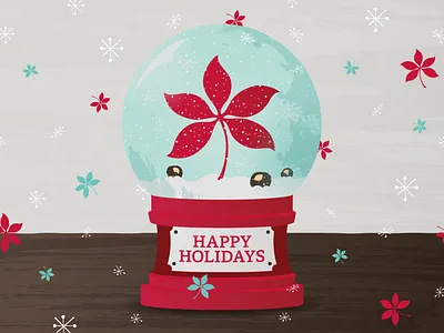 Buckeye Holidays buckeye card cbus christmas columbus festive happy holidays holiday card illustration ohio ohio state osu seasons greetings snow snowflakes snowglobe winter
