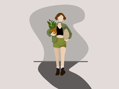 Mathilda art character design flat flat design graphics illustration illustrator mathilda movie art plant poster vector