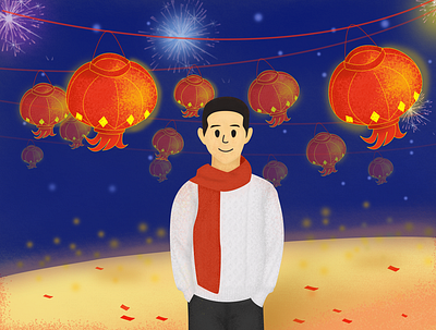 New year design illustration life star ui ux