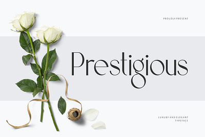 Prestigious - Luxury Elegant Typeface advertising beauty branding clean design display font elegant font label lettering logo logotype luxury packaging thin