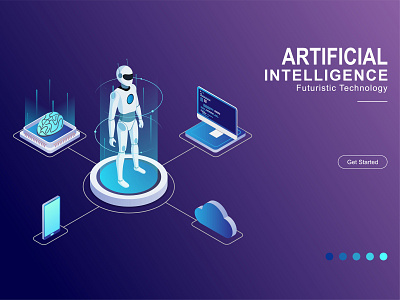 Artificial Intelligence isometric ai artificial artificial intelligence flat illustration intelligence isometric isometric design isometry