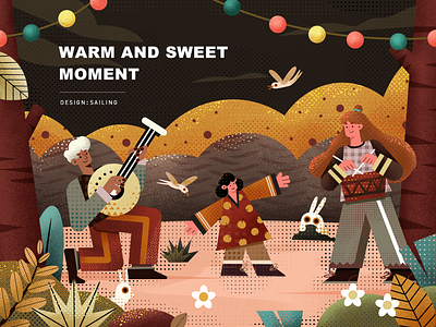 warm and sweet moment design illustration ui 设计