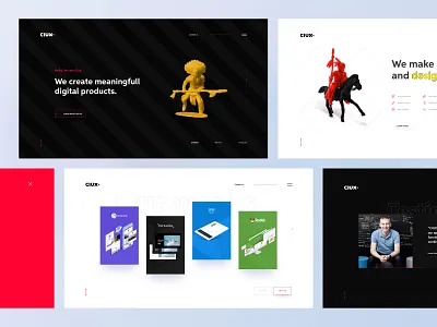 CIUX. — Landing page agency bold branding clean creative dark desktop homepage landing page minimalism red redesign screens simple studio toys ui ux webdesign website