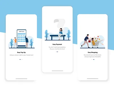 Onboarding Screen illustration ui ux