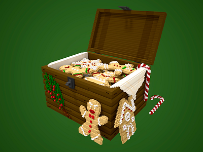 Gingerbread Cookie Box 3d box christmas claus cookie crate game gingerbread indie ios pixel puzzle santa treasure voxel winter