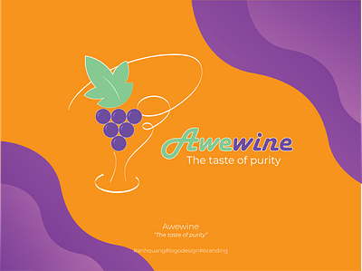 Awewine branding design logo design vector