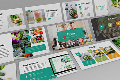 Vegeta - Food Powerpoint Template abstract business presentation clean finance minimal pitchdeck powerpoint template presentation simple slides