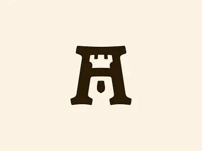 Letter A Tower a ancient branding castle design fort fortress icon identity illustration initial lettering logo logotype medieval monogram tower typography vector