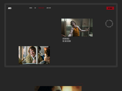 Joker — trailers&gallery black clean concept design film gallery interaction interface joker movie minimalism promo trailers typography ui ux web website website concept website design