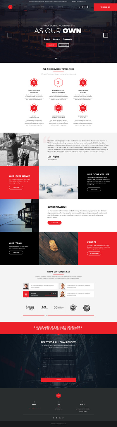 Prospect Security Website Design - V1 - Malaysia animation branding creative design flat illustration illustrator minimal typography ui uiux