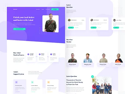 Askal Education Landing Page ask blue bootstrap e learning education education app education website educational homepage landingpage ui ux web design website