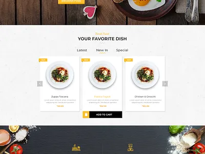 Restaurent Web UI/UX design animation branding creative design flat food foot illustration illustrator restaurent typography