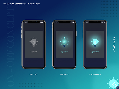 365 DAYS UI CHALLENGE - DAY 015 - ON OFF 365daysuichallenge app design concept design inspiration mobile app on off on off switch ui uiux ux ux ui