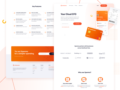 Spenmo - Website Concept 03 credit card homepage interface landing page receipt ui webdesign website website concept