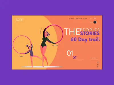 60 Days Trial. blue body country europe fitness flat flat illustration girls gym header healthcare home landingpage orange spain trial uiux web women world