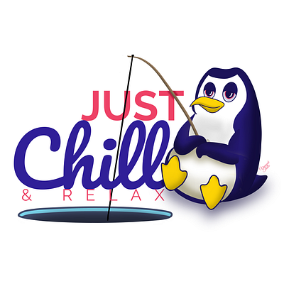 Just Chill & Relax artworks autodesk sketchbook digitalart illustration logo penguin season winter