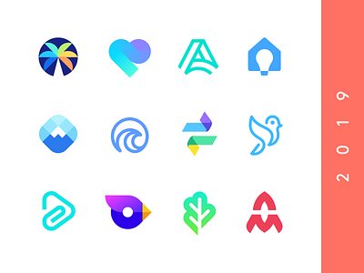 collection abstract arrows bird branding clip collection gradients heart identity logo collection logos modern mountain negative space opera palmtree pantone 2019 peak smart logos tree