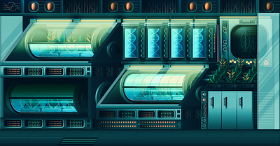 SciFi Laboratory - floor 2 chernobyl flat gradient illustration isometric isometric design noise texture vector