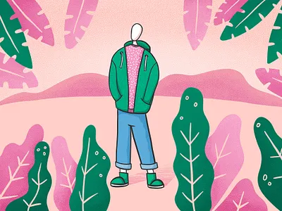 Cool dude cool dude dude green guy hoodie illustration illustration art nature pink procreate