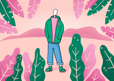 Cool dude cool dude dude green guy hoodie illustration illustration art nature pink procreate