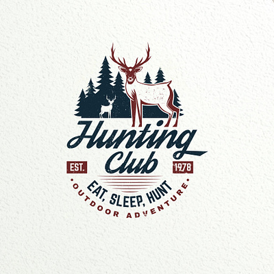 Hunting club adventure badge deer hunt hunting logo outdoor shirt