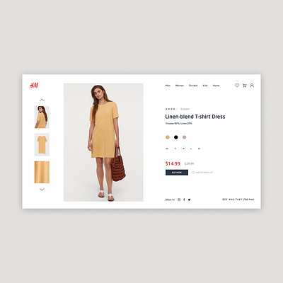 H&M redesign brand card clothes shop concept design dress hm minimal product product page redesign shop ui ux web website