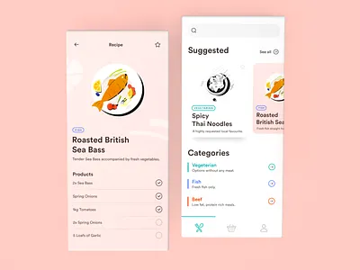 Daily UI Recipe Book app cooking app dailyui illustration interface mobile recipe ui user experience ux