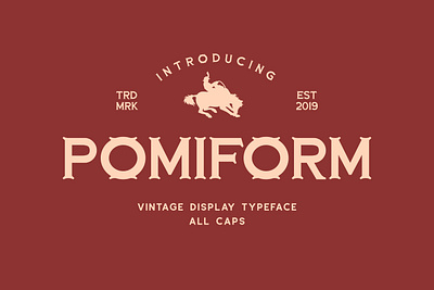 Pomiform - Vintage Display Typeface branding clean cowboy design display display font font lettering logo logotype packaging serif western