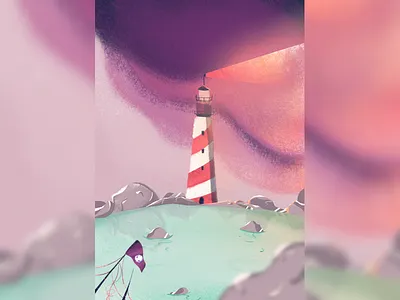 The Lighthouse art design digital illustration digital painting gradient grain illustration illustration art illustrations illustrator ipad ipadproart landscape landscape illustration lighthouse photoshop procreate procreate art sketches sunset