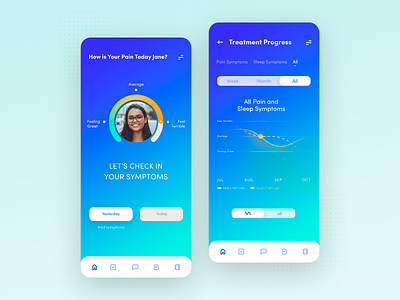 Control Sleep and Pain Disorders App analytic analytics chart graph health health app homepage medical medical app mobile app design sleep statistics stats ui ux