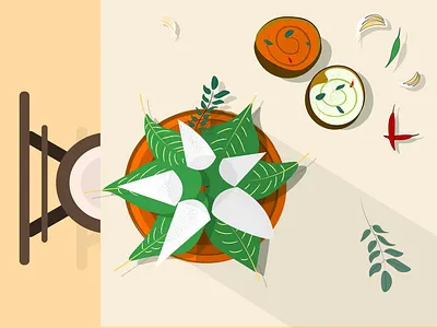 Breakfast breakfast food idli illustration steamed vector