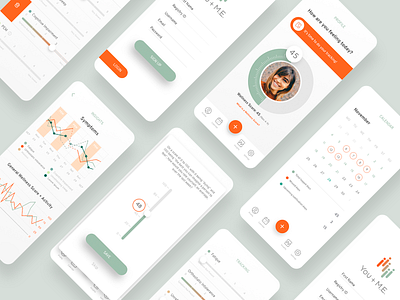 Symptom Tracker App analytic analytics calendar chart dashboard graph health health app medical medical app mobile app mobile app design schedule statistic stats uiux