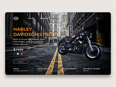 Landing Page bike cards clean design color flat harlydevidson homepage landing page minimal opensouce typography ui ui design uichallenge visual web webdesign wireframe