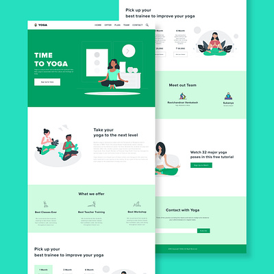 Yoga - Landing Page branding design desktop flatwebdesign illustration landingpage landingpagedesign ui web webdesign