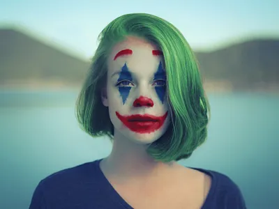 Joker Mask art artwork branding effect face girl joker makeup mask photoshop portrait woman