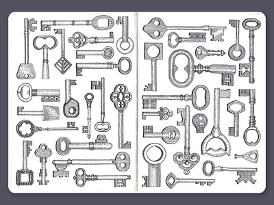 Keys • Sketchbook blackandwhite dotwork drawing illustration ink keys lineart moleskine sketchbook