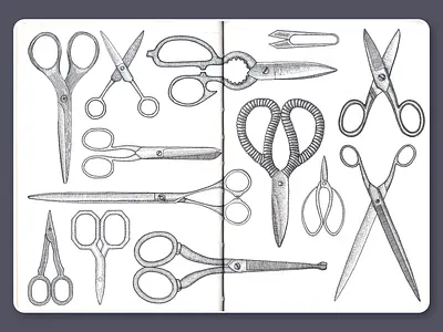 Scissors • Sketchbook blackandwhite dotwork drawing illustration ink lineart moleskine scissors sketchbook