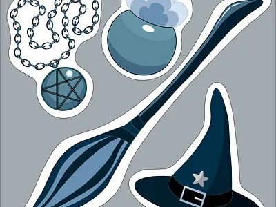 Wichcraft STICKER PACK app art branding icon illustration logo sticker design typography vector illustration vectorart vectors