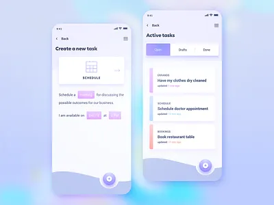 GN - High-End iOS Personal Assistant app design ios mobile personal assistant tasks ui design user experience user interface ux design