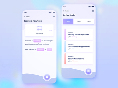 GN - High-End iOS Personal Assistant app design ios mobile personal assistant tasks ui design user experience user interface ux design