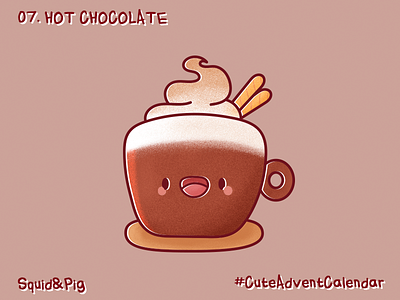 07. Hot Chocolate #CuteAdventCalendar chocolate cute hot icon illustration kawaii stickers vector