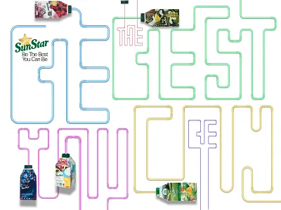 Be The Best You Can Be advertising billboard branding juice straw typogaphy