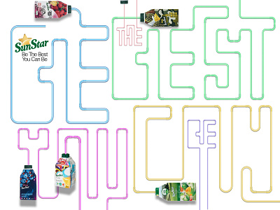 Be The Best You Can Be advertising billboard branding juice straw typogaphy