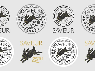 Saveur Magazine • 25th Anniversary badge engraving etching icon illustration illustrator line art logo peter voth design vector