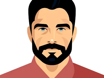 Portrait beard face female graphic illustration man portrait vector